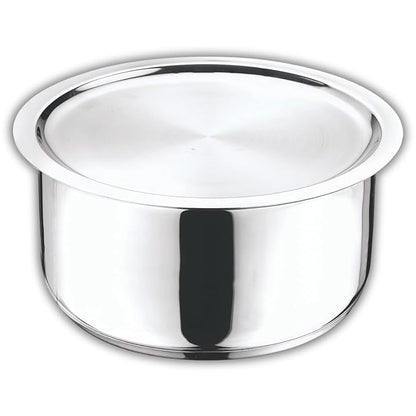Vinod Stainless Steel 304 Grade Tope | Patila | Topiya With Lid - Diameter 20 Cm | Capacity 3 Litres