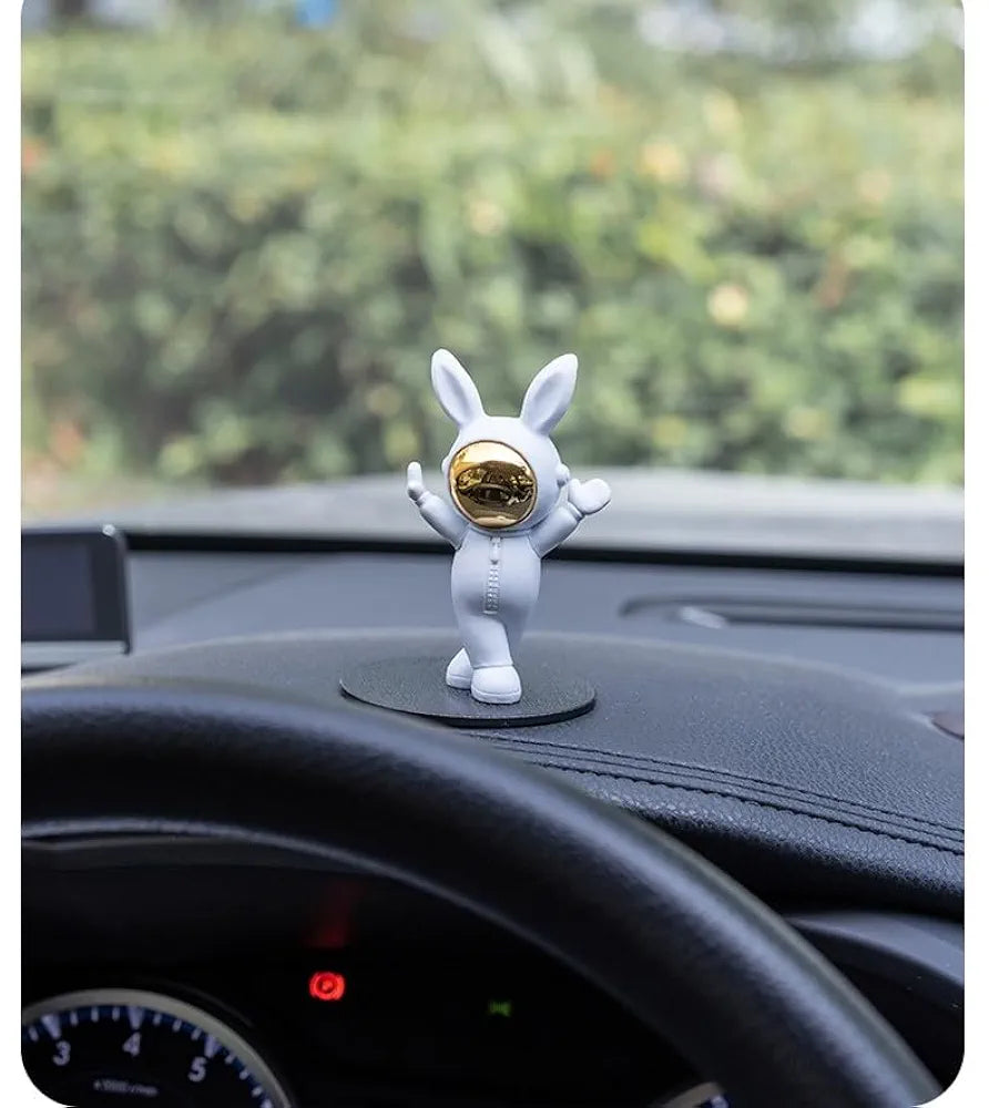 Street27 3pcs Cartoon Rabbit Shape Astronaut Figurine Showpiece