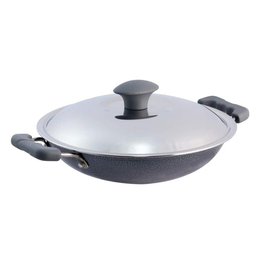 Wonderchef Appachetty Breakfast Pan With Lid | Nonstick Cookware | Round Bottom Kadai
