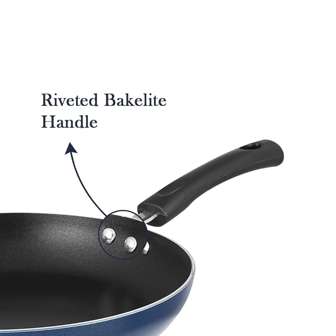 Vinod Zest Aluminium Non Stick Frypan - 18 cm | Skillet Pan | 3 Layer Ceramic Coating | 3 mm Thick