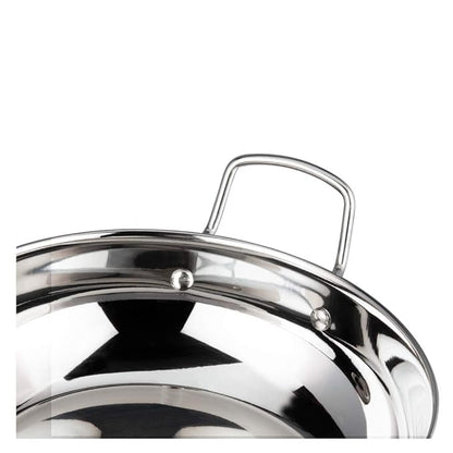 Vinod Stainless Steel Kadhai with Glass Lid - 2.7 Litre, 24cm | Extra Thick, SAS Heavy Bottom | Kadai for Cooking