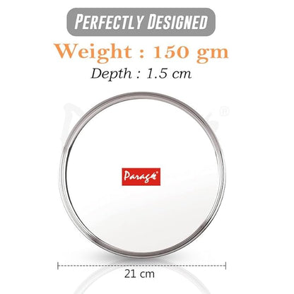 Parage 6 Pieces Stainless Steel 9 inch Heavy Gauge Raj Bhog Plate Set/Dinner Set