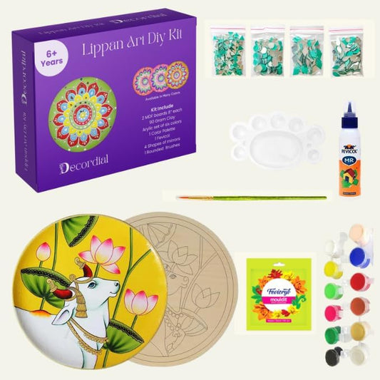 Mini Leaves Colorful Pichwai Diy Mandala Paintings Art Kit for Home Decoration | Hand Painted Pichwai Wall Art for Wall Decor