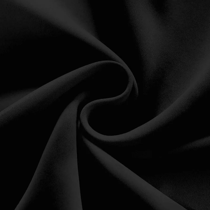Divine Casa Super Satin Semi Blackout Door Curtains 7 feet Long Curtain Holder Colour Jet Black (Pack of 1)