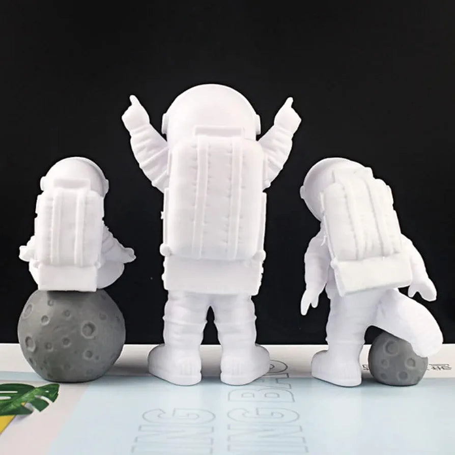 Street27 Resin Astronaut Spaceman Statue Ornament Alphabet Figurine Decors Set Of 3