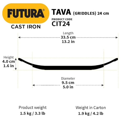 Hawkins Futura 24 cm Cast Iron Tava