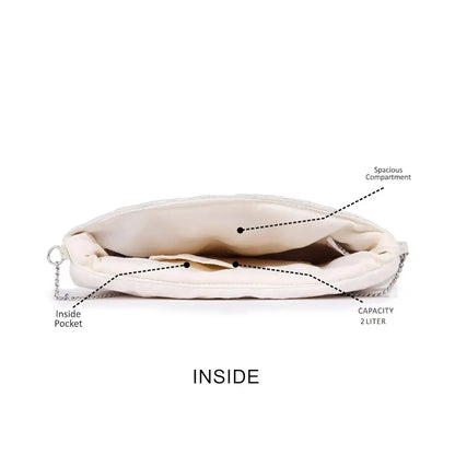 Astrid Women's White Pearl Beaded Party Sling Bag