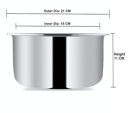 Attil Triply Stainless Steel Tope With Lid, Induction Base Tope Capacity 2 Litres | Patila With Stainless Steel Lid
