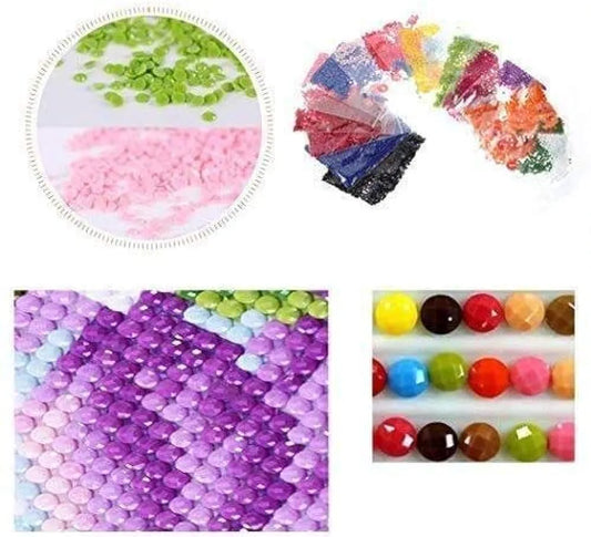 TREXEE DIY 5D Diamond Painting Kits, Full Drill Rhinestone Embroidery Cross Stitch Pictures Arts Craft for Home Wall Decor, Peach Blossom Bridge 