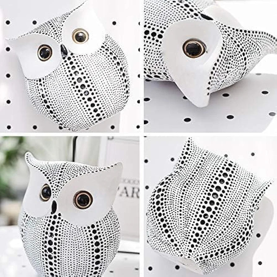 Xtore Modern Classy Lucky Owl Resin Art Figure Showpiece