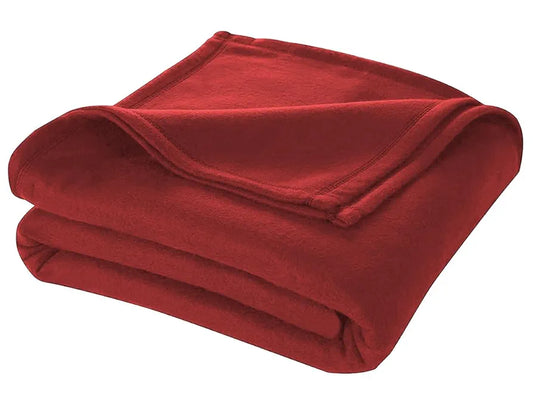 Cloth Fusion Polar Fleece AC Blanket for Winter Single Bed Soft Woolen Blanket for Travel & Sleeping Red