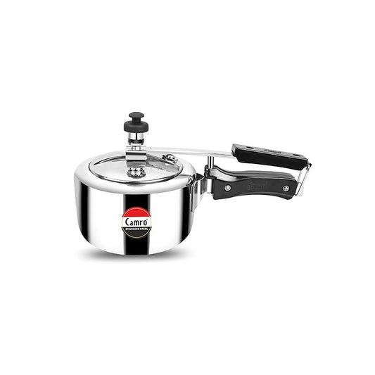 Camro Steel Pressure Cooker Steller 1 Liters Inner Lid Induction and Gas Stove Friendly