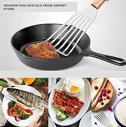 P-Plus International Stainless Steel Wide Thin Kitchen Fish Spatula Lightweight Cooking