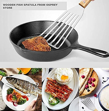 P-Plus International Stainless Steel Wide Thin Kitchen Fish Spatula Lightweight Cooking