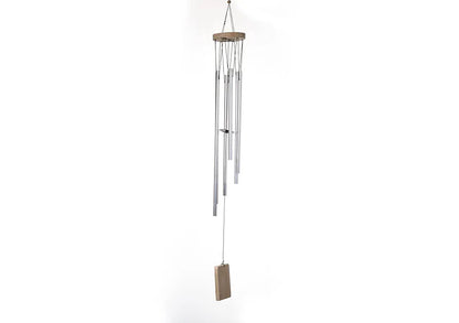 Tej Gifts Feng Shui Long Metal Wind Chime with 6 Silver Pipes