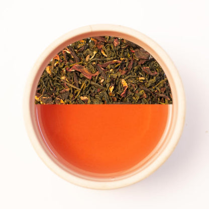 Brewed Leaf Natural and Fresh Hibiscus Green Tea - 100 gms