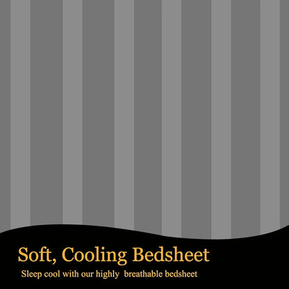 Fresh From Loom Soft Skin Safe Breathable Single Size Flat Bedsheets Hotel & Home Plain Bedsheet Set with 1 Pillow Covers 144 TC Grey