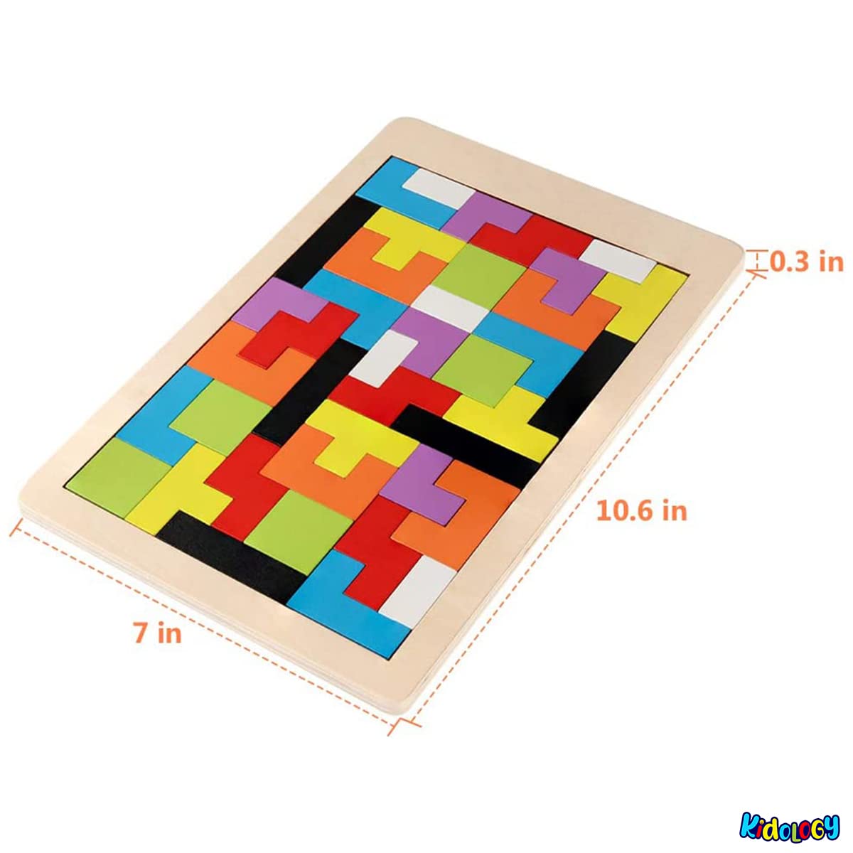 Kidology Wooden 3D Russian Blocks Puzzle Game for Kids 40 Pcs
