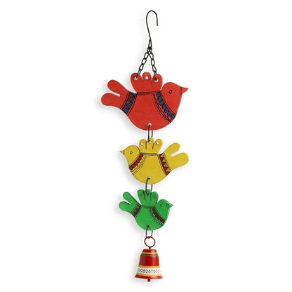 ExclusiveLane Birds and Bell Wind Chimes Multicoloured Standard