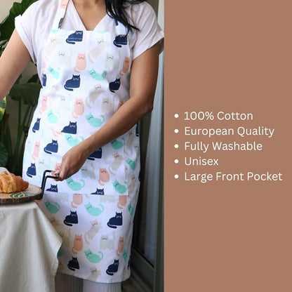 Oak & Lily Kitchen Apron Fully washable with large front pocket Multicolour