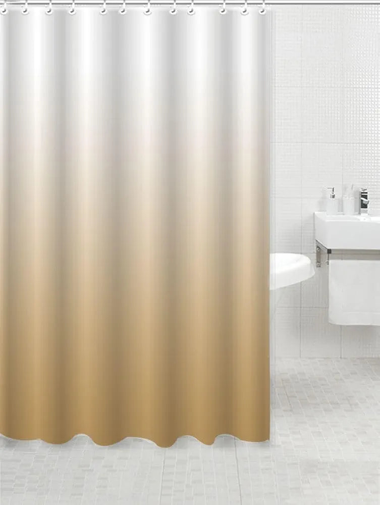 Homethreads Checkered Embrace Luxury with Our 6-Feet Long Premium Polyester Shower Curtain with 12 Hooks for a Lavish Bathroom Ambiance Blackout Perfectly Sized Gold Colour
