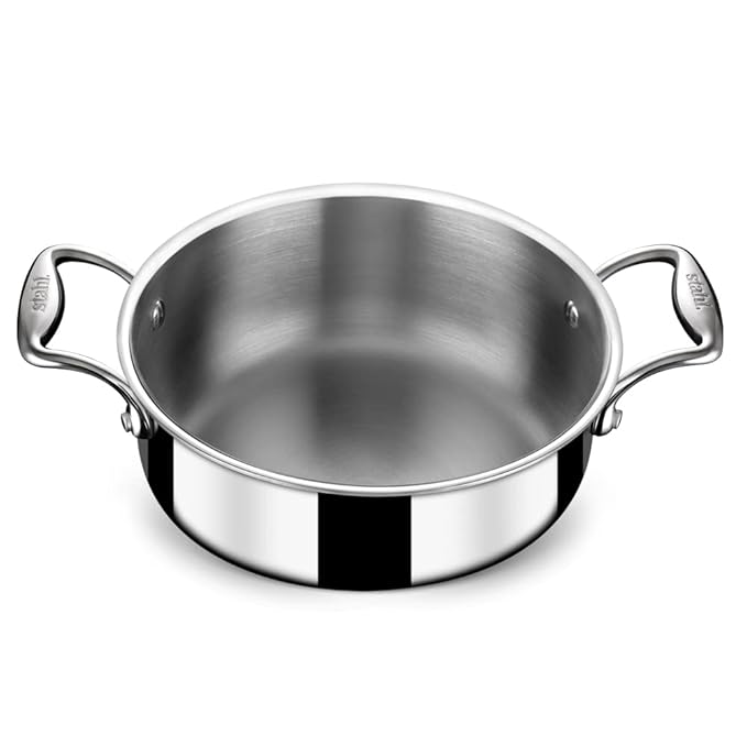 Stahl Triply Stainless Steel Cook & Serve Casserole With Lid | Artisan 4822 | 22 Cm | 3 Litres