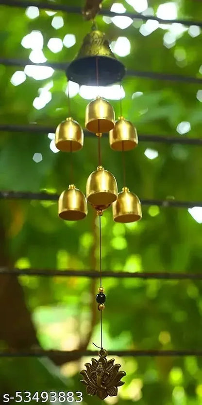 Click Metal and Wooden Dragon 6 Bell Wind Chime