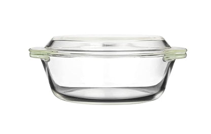 Femora Borosilicate Serving Bowl | Glass Casserole Set, Glass Bowl With Lid, Microwave Safe Bowl Set | Freezer Safe | 1000 Ml