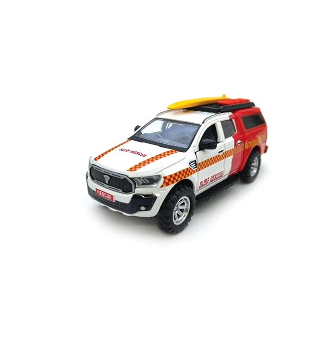 Centy Surf Rescue UTE Pull Back Toy Car with Door Openable for 3Y+ Multi Colour