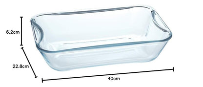 Borosil Rectangular Glass Baking Microwave and Oven Safe Dish | 2.5 Litres | Transparent