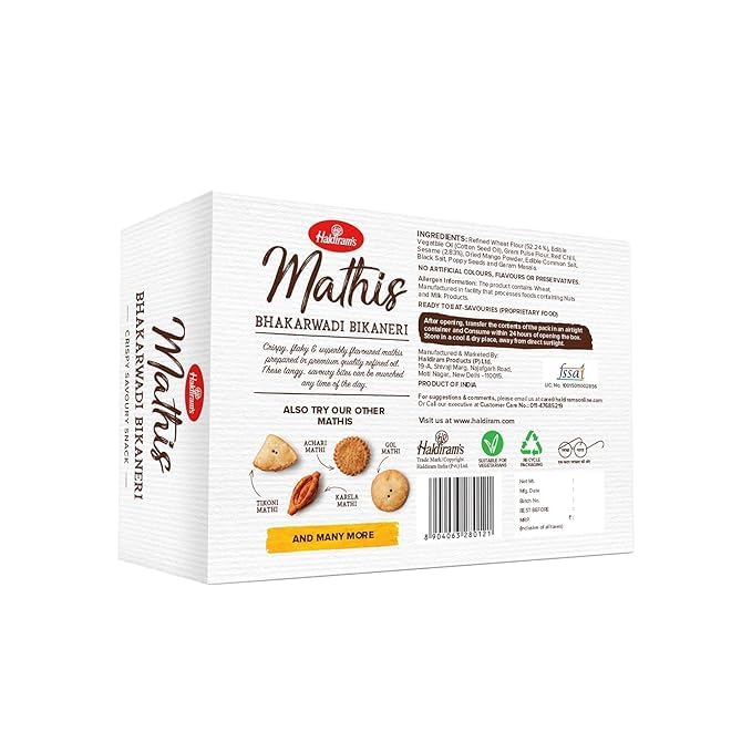 Haldiram's Bikaneri Bhakarwadi Mathis - 500 gms (pack of 2)