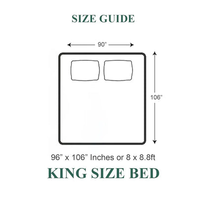 Cloth Fusion Warm Winter Bedsheet for Double Bed King Size with 2 Pillow Covers White Leaf