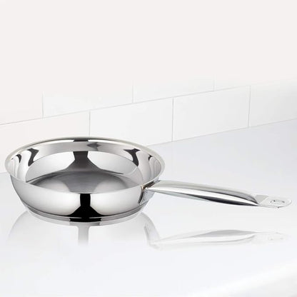 Borosil Cookfresh Stainless Steel Frying Pan 2.2 Litres | 24 Cm | Impact Bonded Tri-ply Bottom