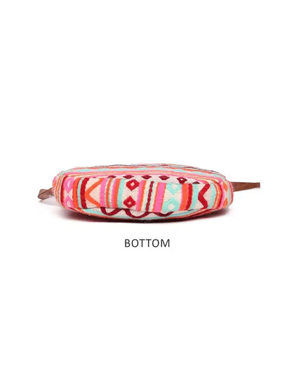 Astrid Round Textured Sling Bag For Girls With Zip Colour Maroon