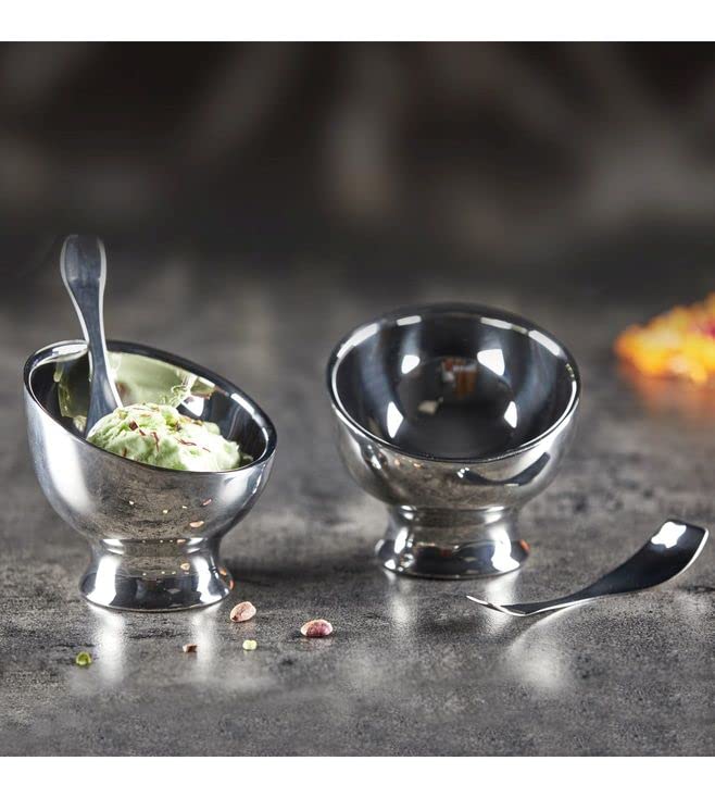Arttdinox Ice Cream Dessert Bowl With Spoon Set of 2 | Dessert Cups for Ice Cream by Jindal