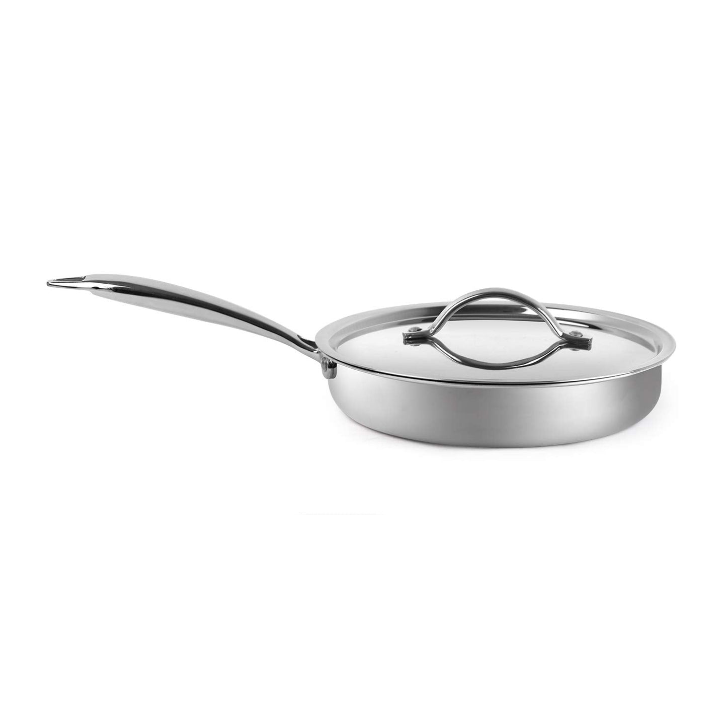 Cello Armour Induction Base Tri-ply Fry Pan With Stainless Steel Lid Flame Proof | Durable & Rust-resistant
