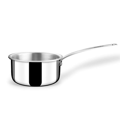 Stahl Stainless Steel Tea Pan | Triply Saucepan With Lid | Milk Pan 1l | Gas & Induction Base Sauce Pan | Artisan 4214 | Dia 14 Cm