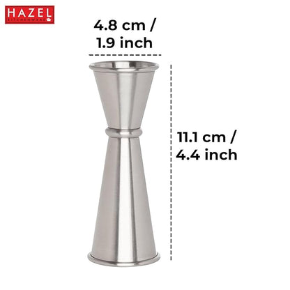 Hazel Stainless Steel Peg Measure Jigger Double Sided Ring Jigger Measure Each 50 ml Set of 2