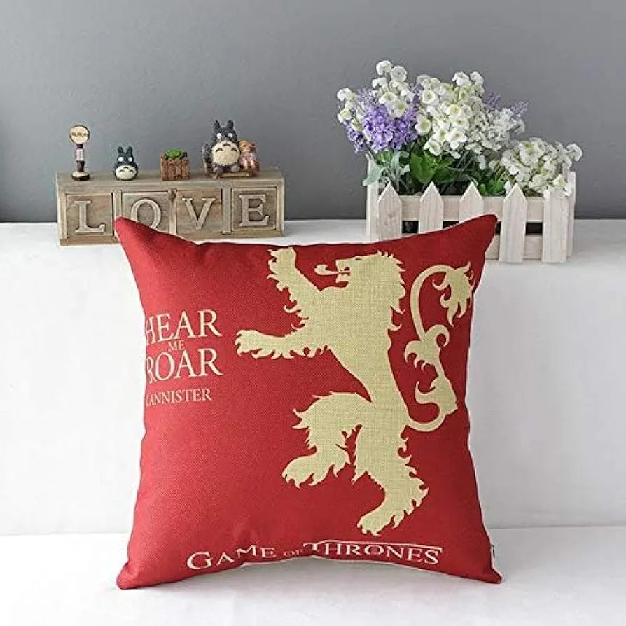 Aerohaven Premium Cotton Game of Thrones Designer Decorative Throw Pillow/Cushion Covers Set of 4