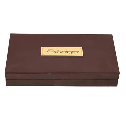 Jaipur Ace Gold Plated Radhe Shyam Charan Paduka Yantra Devotional Prayer Box Wooden Momento With Natural Fragrance