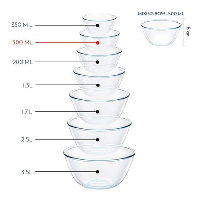 Borosil Glass Serving & Mixing Bowls | Oven & Microwave Safe Bowls | Set of 2