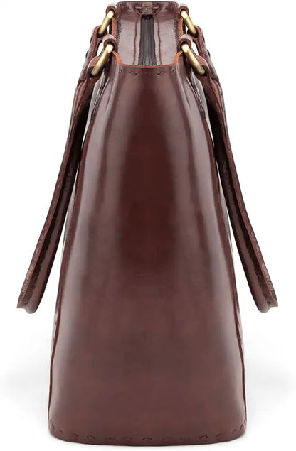 Goatter Genuine Leather Handmade Women's Handbag For Office And College,Brown