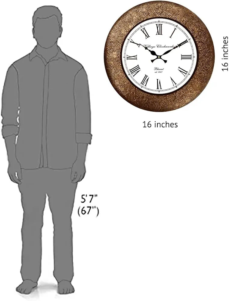 RoyalsCart Classic Metal Analog Wall Clock for Elegant Home Decor, Office, School, Gym, Shop and Gifting || Clock Size - 16 x 16 inches  [KTWC213]