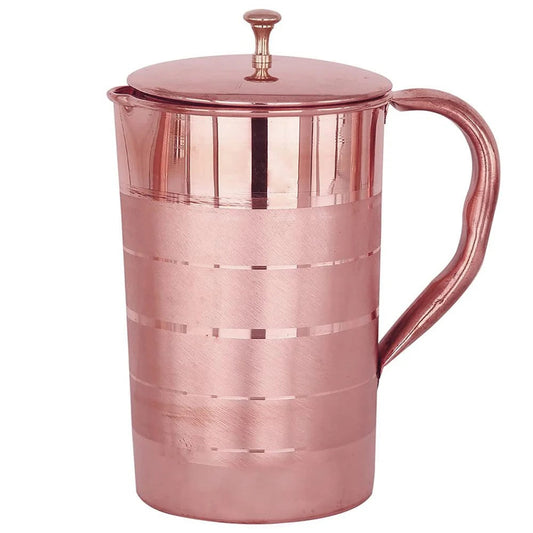 Urbane Home 1500ml Copper Jug with Lid BPA Free Rustproof Lightweight 1.5L