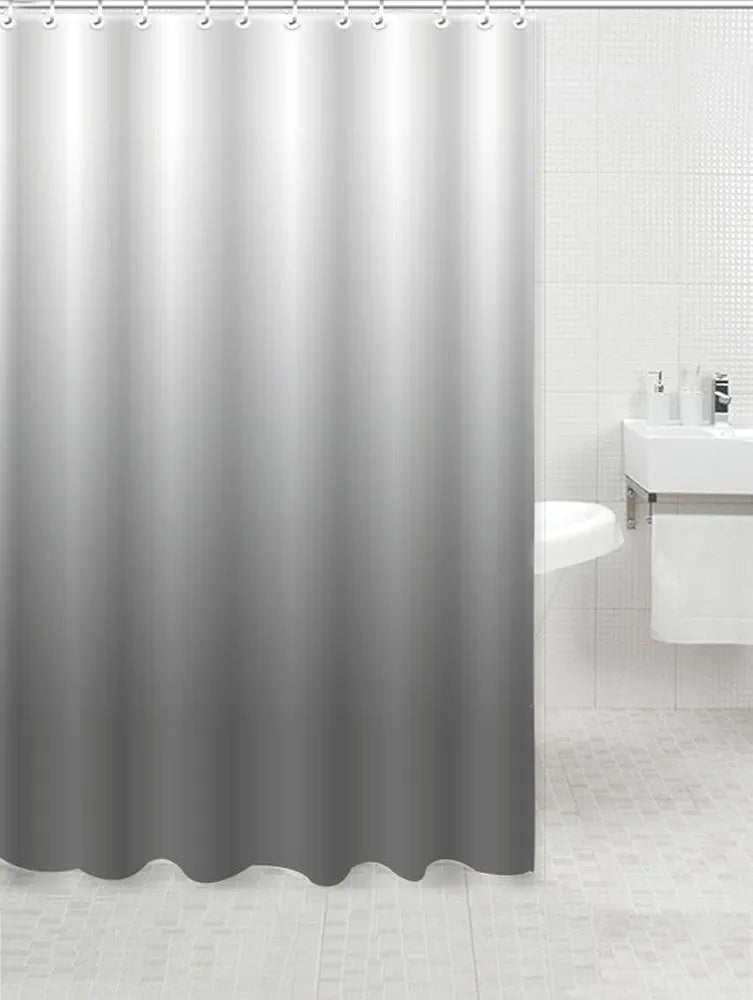 Homethreads Embrace Luxury with Our 6-Feet Long Premium Polyester Shower Curtain with 12 Hooks for a Lavish Bathroom Ambiance Stylish Splendid and Perfectly Sized Black Colour