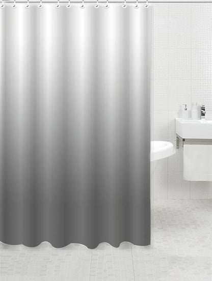 Homethreads Embrace Luxury with Our 6-Feet Long Premium Polyester Shower Curtain with 12 Hooks for a Lavish Bathroom Ambiance Stylish Splendid and Perfectly Sized Black Colour