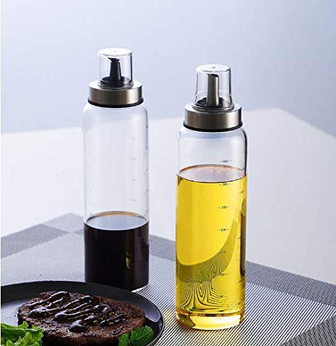 Spatlus Glass Steel Oil Vinegar Dispenser 500 ml Transparent