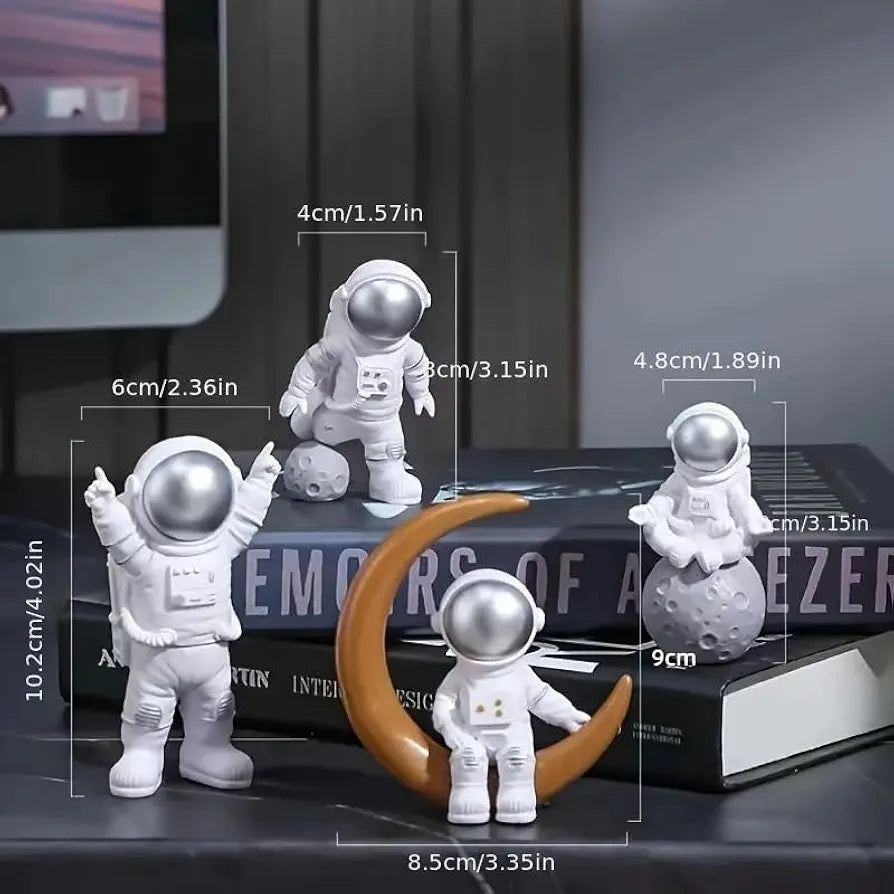 Street27 Resin Astronaut Spaceman Statue Ornament Alphabet Figurine Decors Set Of 3