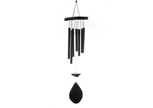 Tej Gifts - Feng Shui Metal Wind Chime 7 Pipes Black Rods