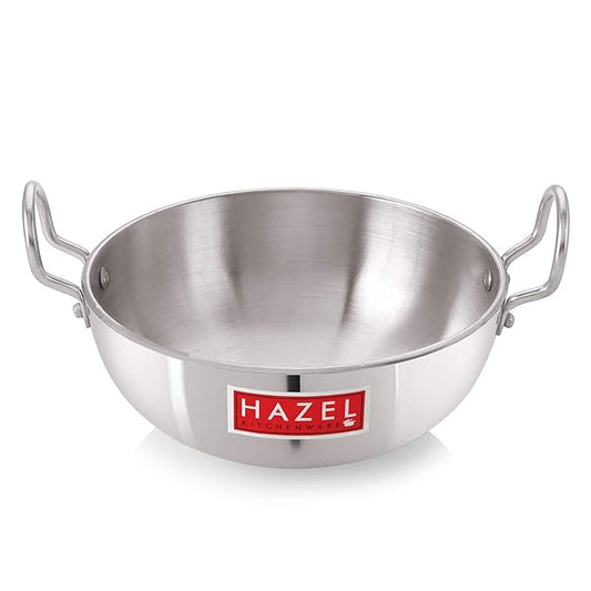 Hazel Aluminium Kadai for Cooking 6000 ml with 4 mm Kadhai Aluminium Big Size Multipurpose
